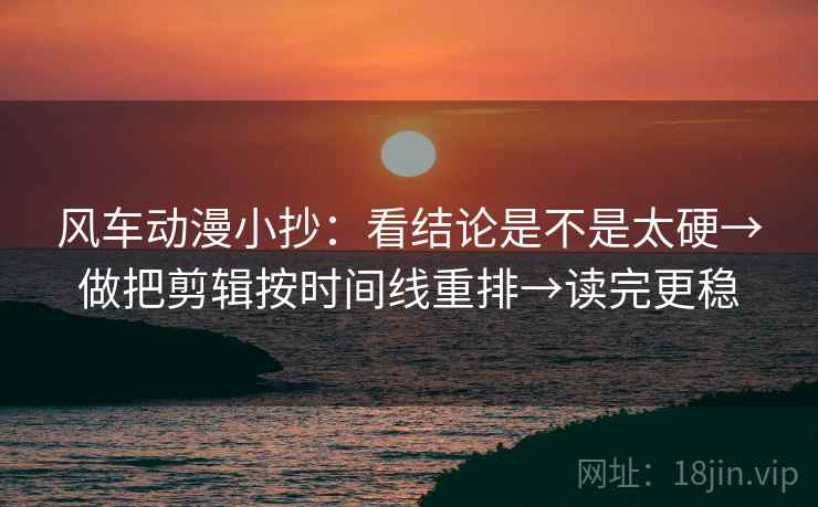 风车动漫小抄：看结论是不是太硬→做把剪辑按时间线重排→读完更稳