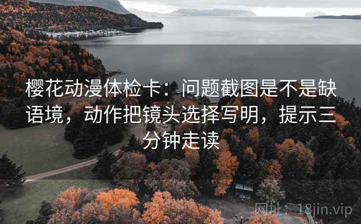 樱花动漫体检卡：问题截图是不是缺语境，动作把镜头选择写明，提示三分钟走读