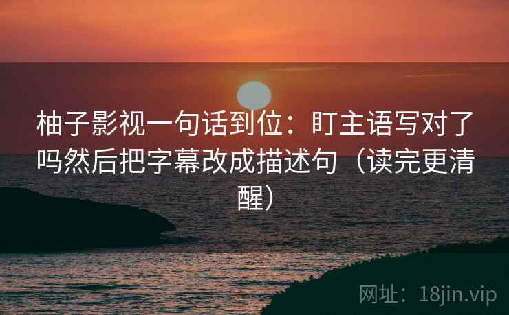 柚子影视一句话到位：盯主语写对了吗然后把字幕改成描述句（读完更清醒）