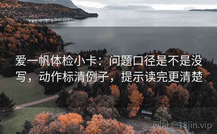 爱一帆体检小卡：问题口径是不是没写，动作标清例子，提示读完更清楚